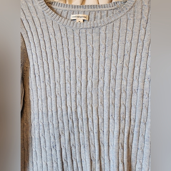 Women's Croft and Barrow Light Blue Cable Knit Sweater Size Medium - Picture 3 of 4